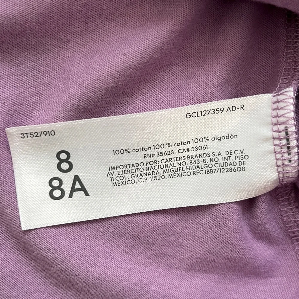 Carter’s NWOT Size 8 / 8A Purple Heart Dress